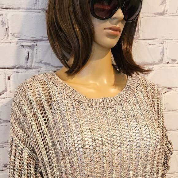 REISS - Poly space dye cotton blend open knit sweater - Picture 6 of 10